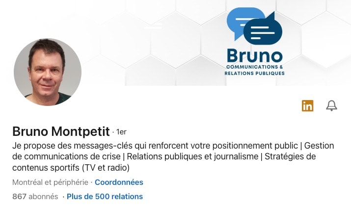 Avec l'aide de son profil LinkedIn, Bruno est devenu professeur en francisation au Cégep de Saint-Jean-sur-Richelieu.