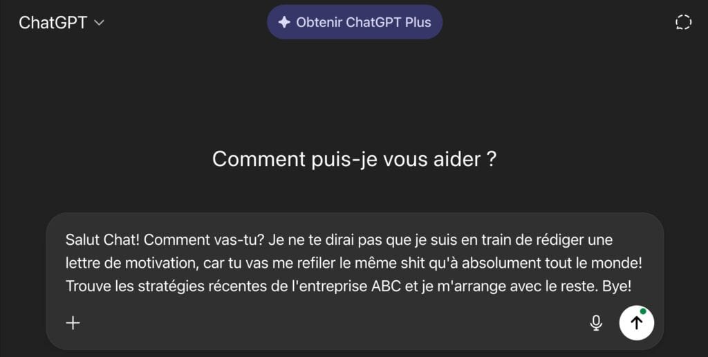Étape #1 - Trouve une information précieuse (cette capture d'écran est une blague, mais tu comprends le principe).